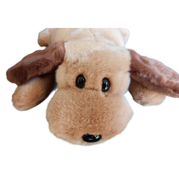 Ty Beanie Buddies Baby Bones Dog Plush aBrown Stuffed Animal Laying Down Toy - Picture 2 of 7